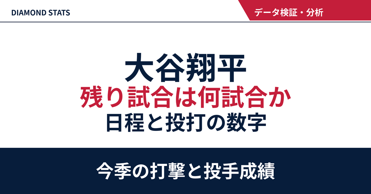 大谷翔平の残り試合数
